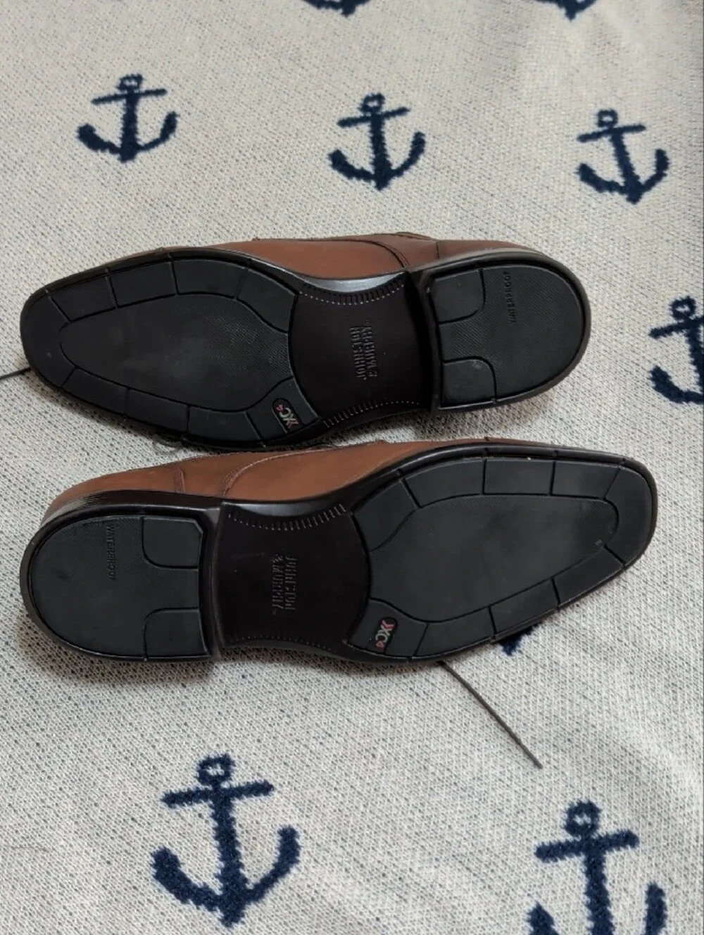 Johnston & Murphy Brown Leather Cap-Toe Derby Shoes - XC4 Size 13D